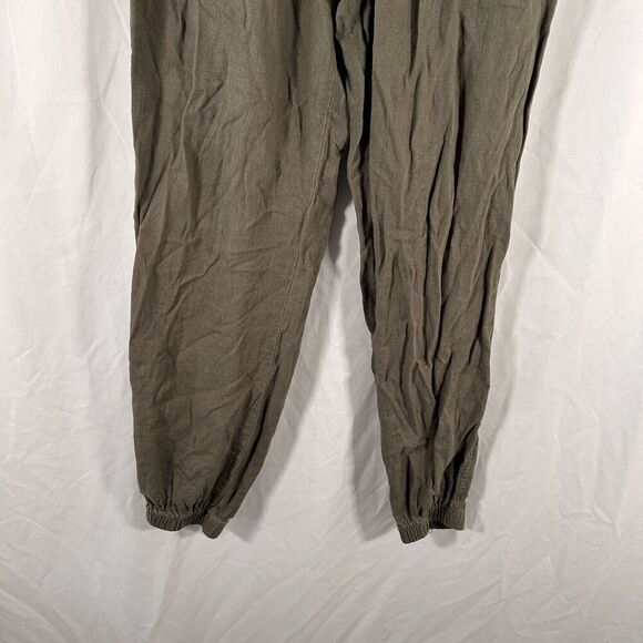 Vanilla Star Linen Blend Pants Women's Small Green Pull On Elastic Waist - Picture 3 of 10
